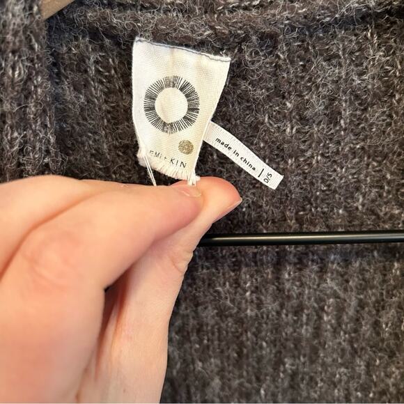 Anthropologie Akeni + Kin Open Wide Sleeve Ribbed Cardigan Gray Size OS - Picture 6 of 9